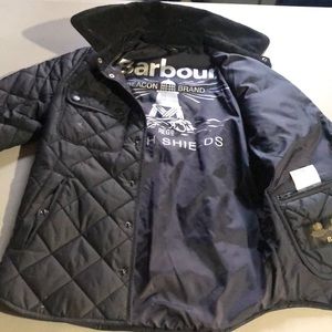 Childrens quilted navy barbour jacket